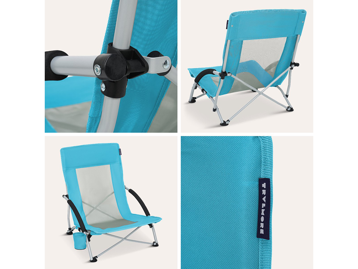 TRVLMORE Beach Chair Low Blue strandstoel - Set van 2