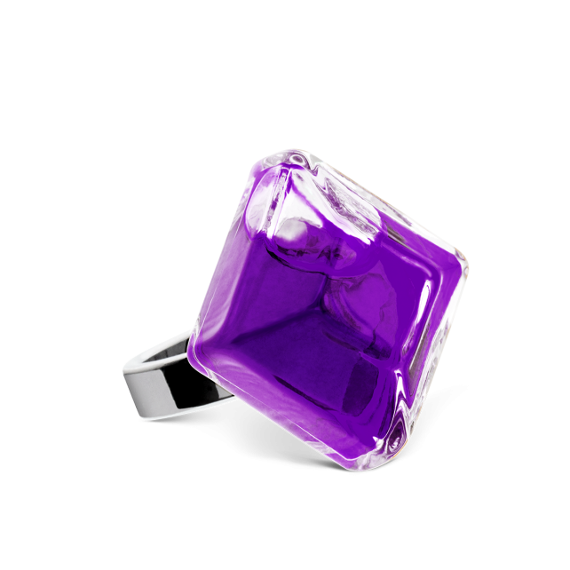 Bague en verre soufflé - Gaia Medium Transparent