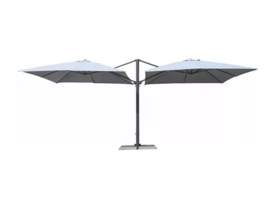 Parasol de jardin à double bras 3x3 en aluminium Blué