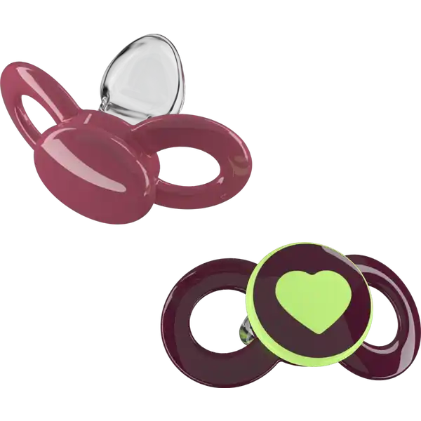 Day & Night Beruhigungssauger 6-14 Monate Pink / Bordeaux Herz