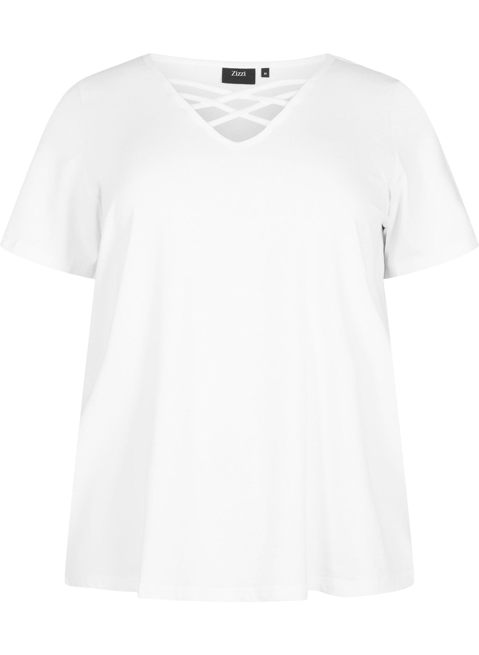 T-shirt med v-udskæring og krydsdetalje