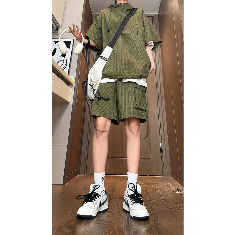 Posive - Mid Rise Plain Cargo Shorts