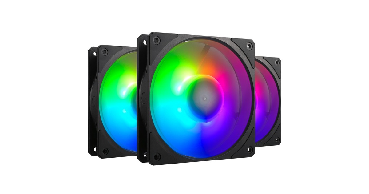 Cooler MasterMobius 120P ARGB 120x120x25 case fans  (Zwart, 3 stuks, 120 x 120 x 25 mm, PWM)