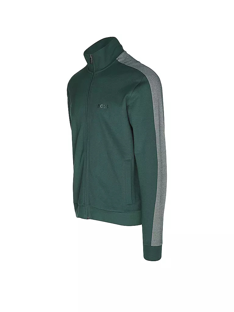 BOSS Loungewear Sweatjacke dunkelgrün
