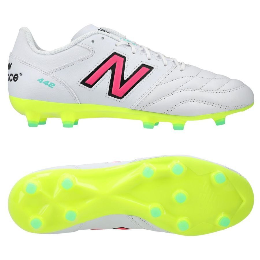 New Balance 442 2.0 Team FG - Blanc/Violet/Jaune Fluo
