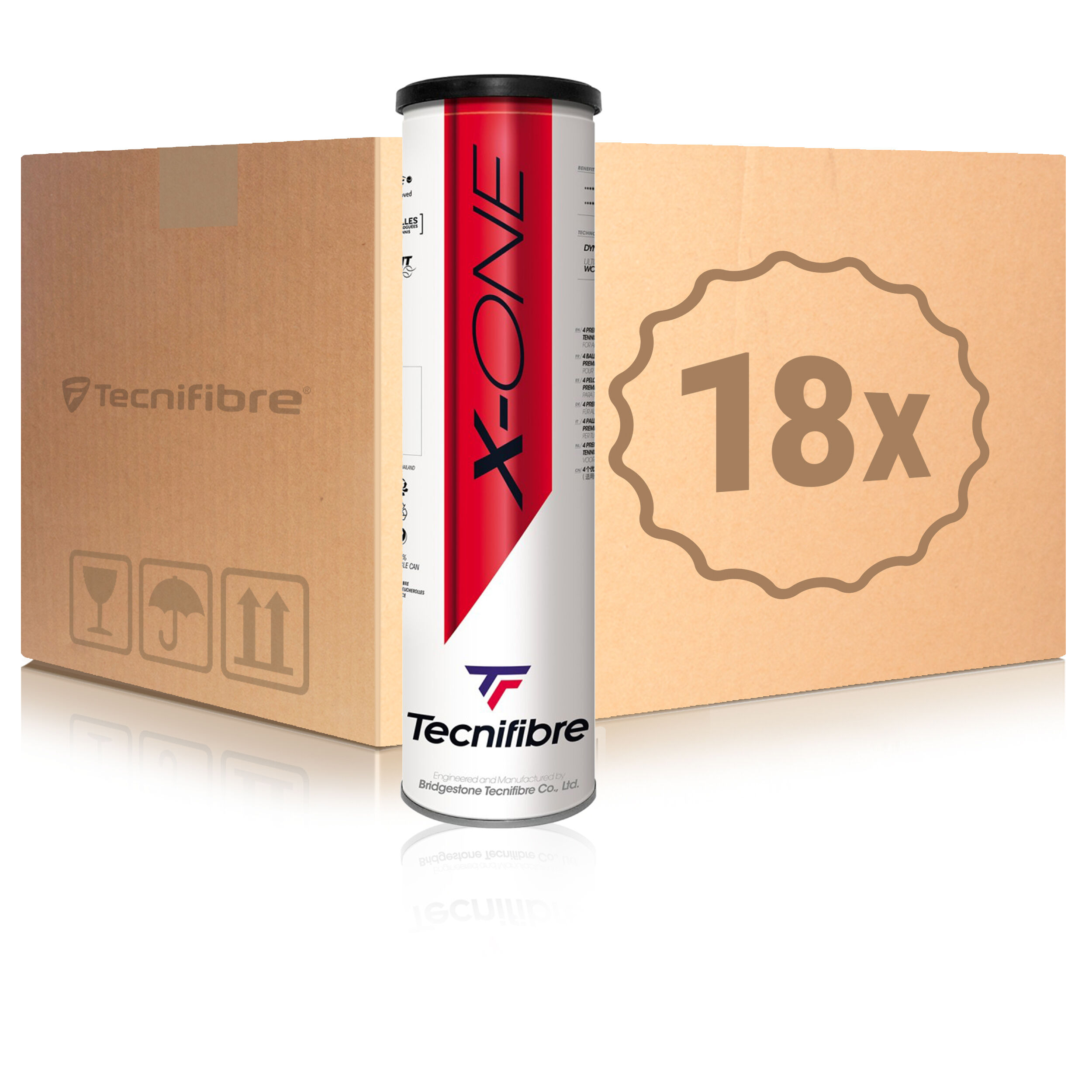 Tecnifibre X-One 18 Tubes De 4 En Carton