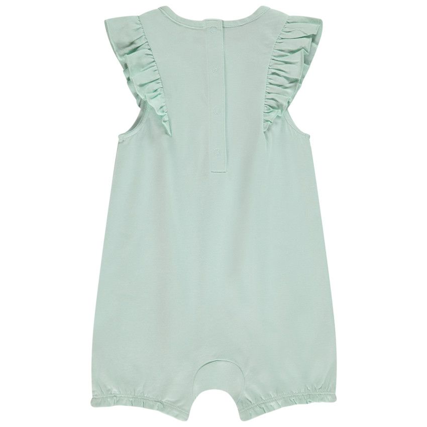 Combinaison courte en jersey print chaton pour bébé fille - Bleu
