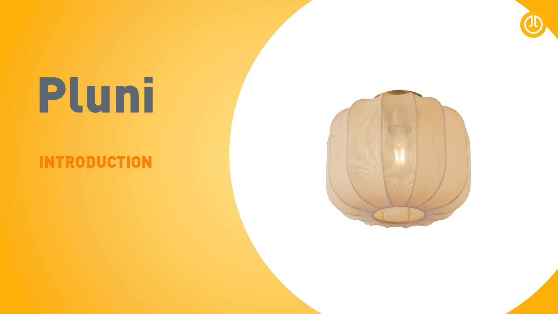 Japandi plafondlamp goud met beige kap - Pluni