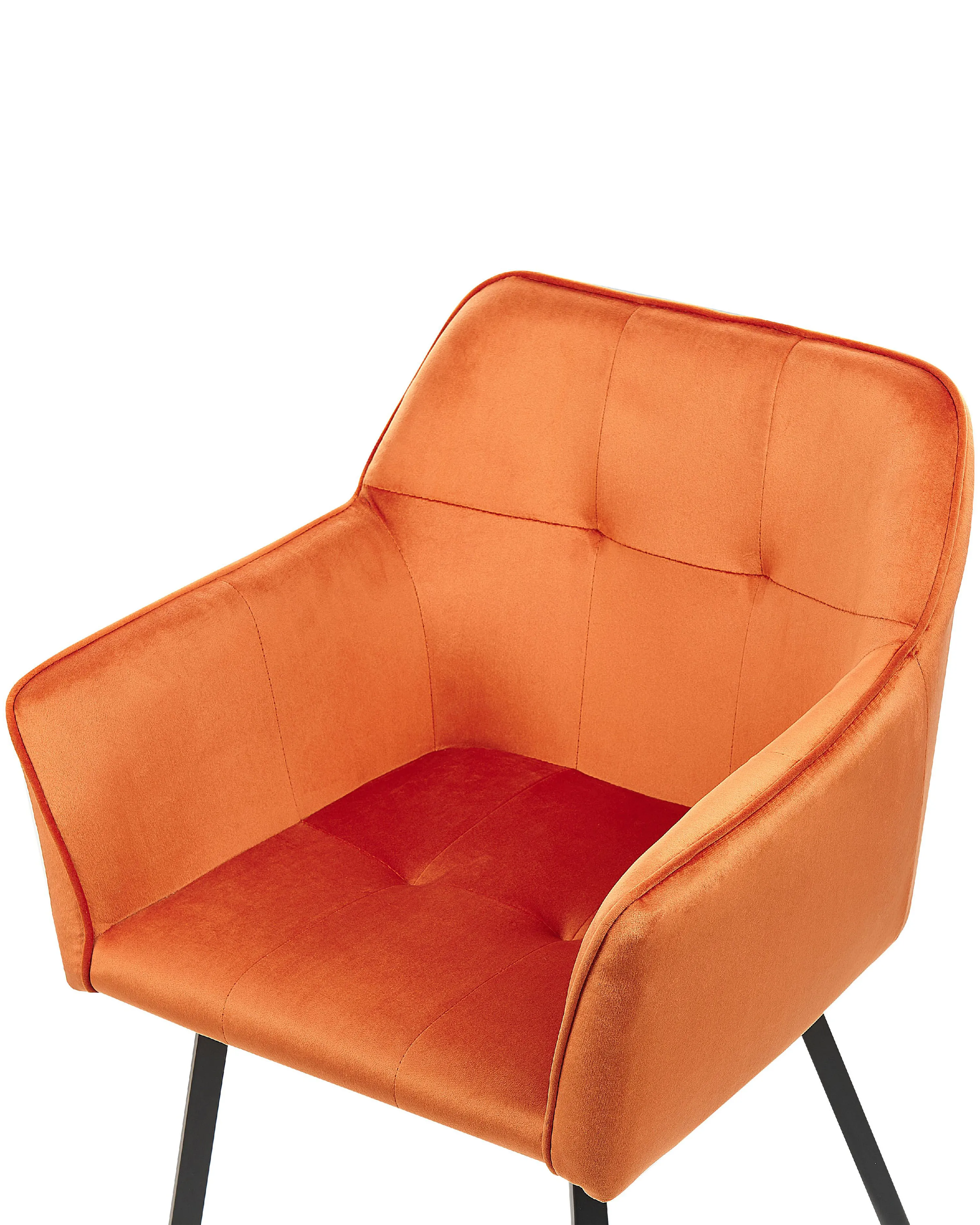 Set van 2 eetkamerstoelen JASMIN Fluweel Oranje