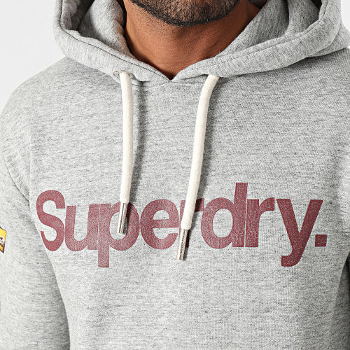 Sweat Capuche Core Logo Classic Gris Chiné