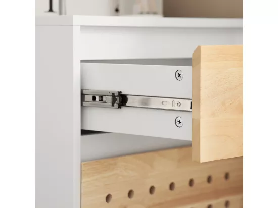 SoBuy ASK06-WN Caisson de Bureau à Roulettes, Organiseur Bureau, Meuble de Rangement Bureau, Caisson de Rangement Bureau avec Tiroirs – 45x45x59 cm, Blanc