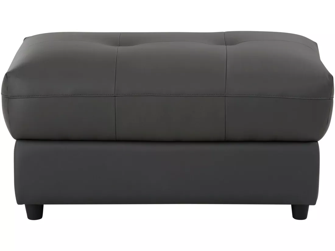 Tanaro | Pouf rembourré en cuir et PU gris