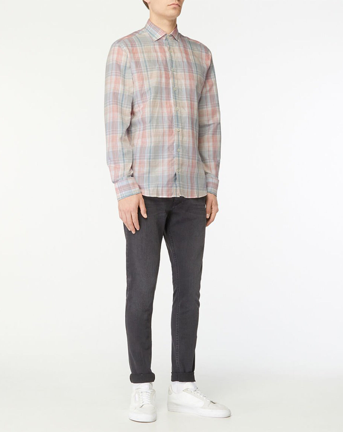 Hackett London Chemise en Lin mélangé Slim Fit à carreaux multicolore