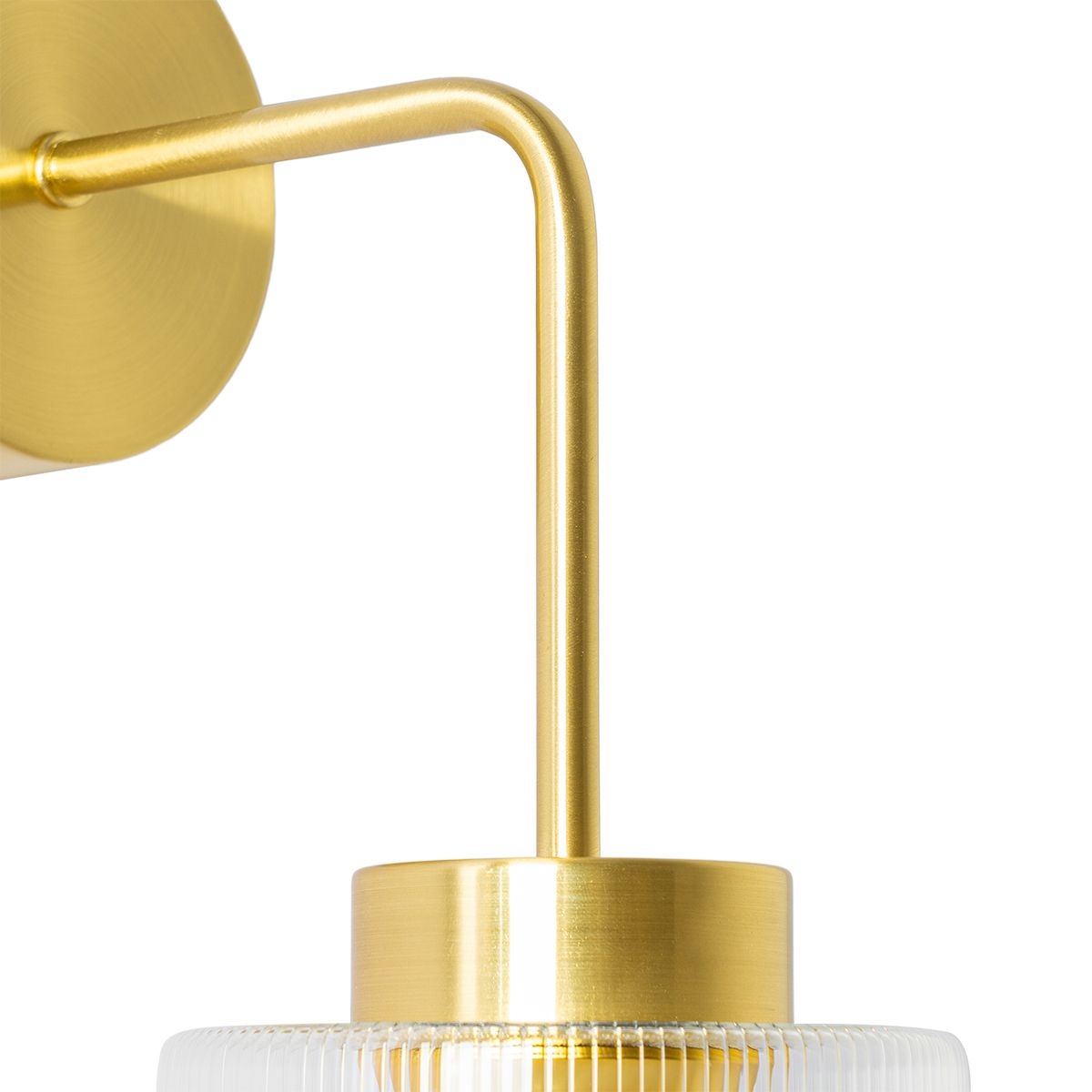 Art Deco wandlamp goud met glas - Laura