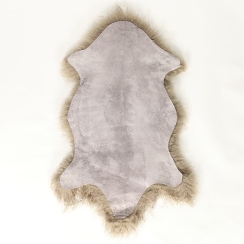 Schapenvacht Vloerkleed Taupe Gekruld 80 mm 100x70 cm