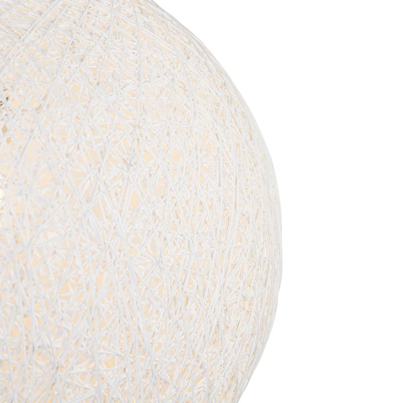Landelijke hanglamp wit bol 45cm - Corda