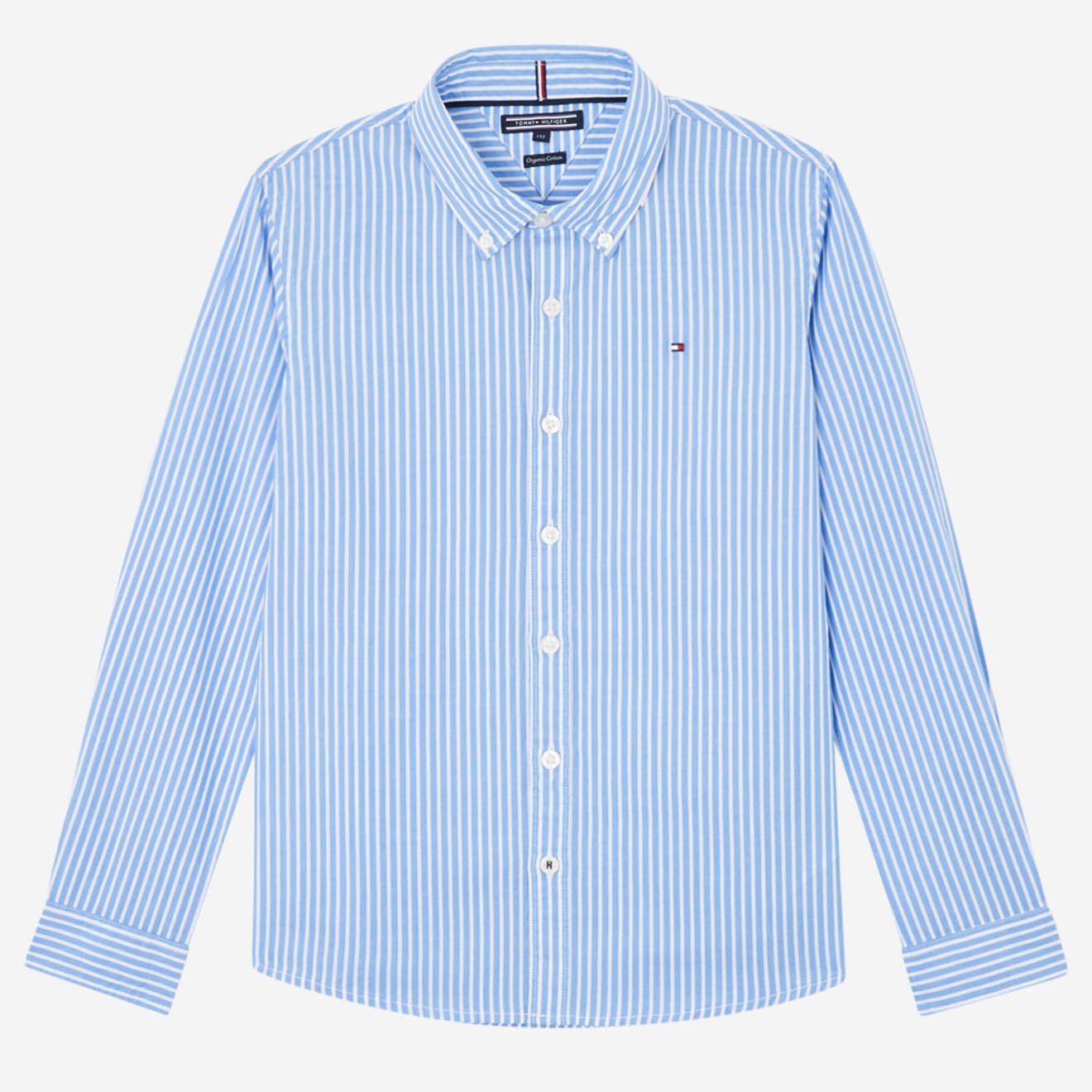 Tommy Hilfiger Chemise en Coton à rayures bleu clair