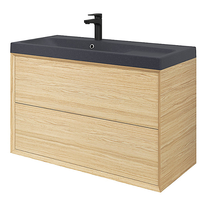 Plan vasque noir GoodHome Mila 100 cm