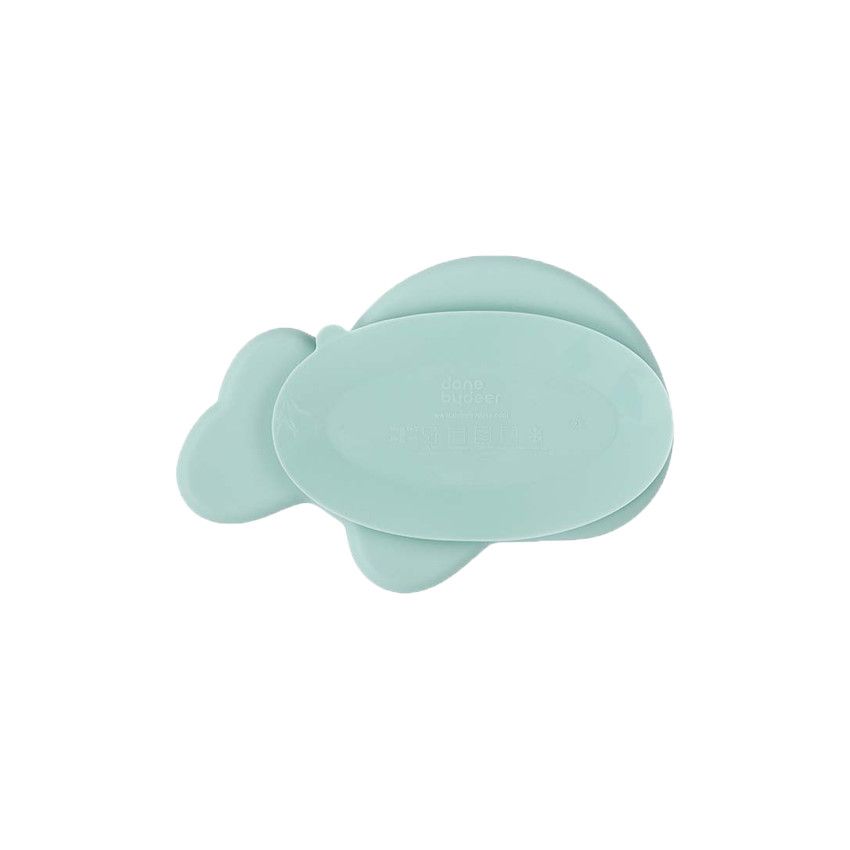 Assiette antidérapante Wally - Bleu - Ecru