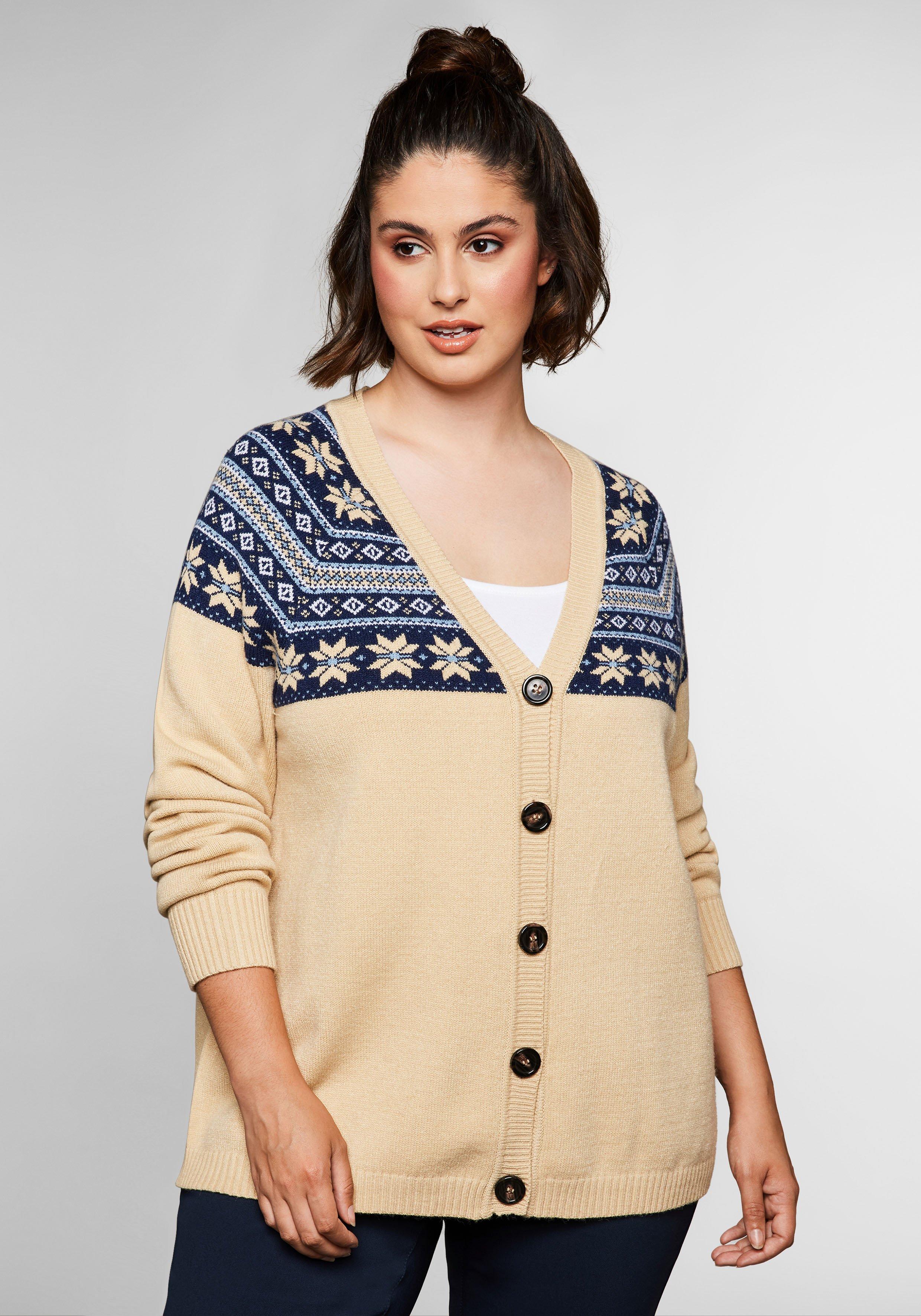 Strickjacke mit Norwegermuster, weiche Qualität