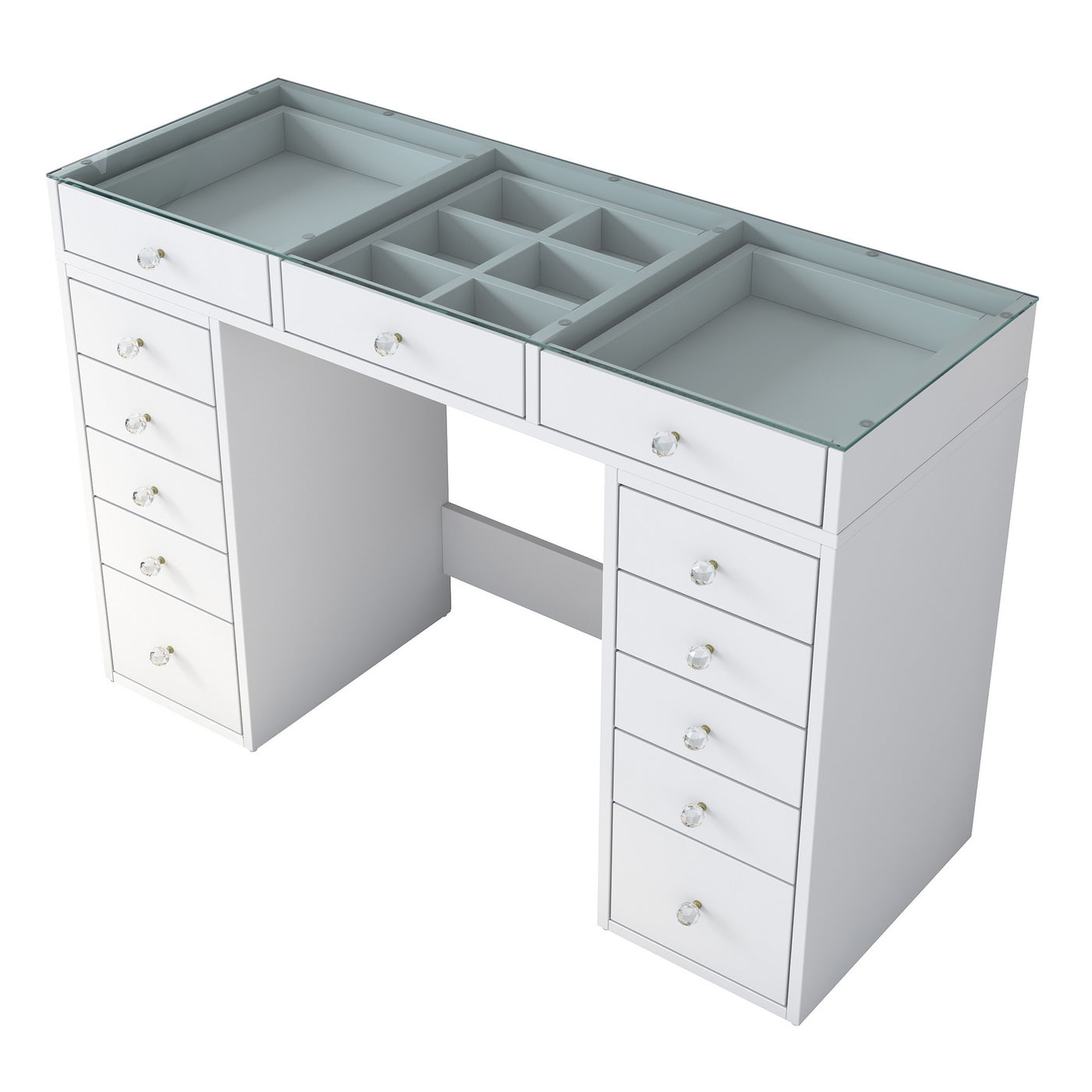 Giga Meubel - Kaptafel - Wit|Glas - 120cm - Beyas
