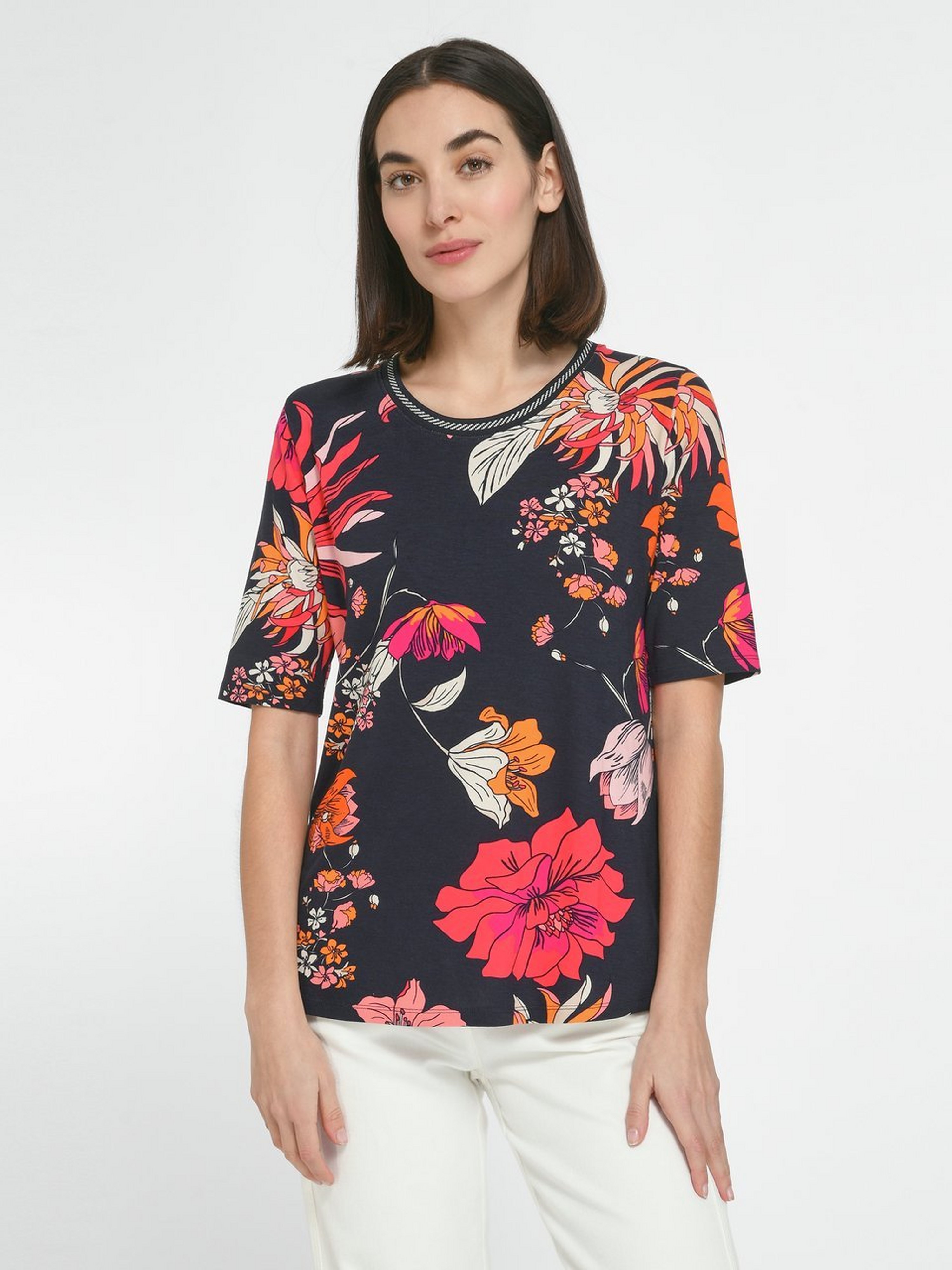 Rundhals-Shirt mit 1/2-Arm