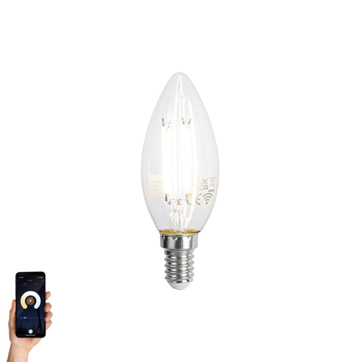 Smart E14 LED lamp C35 helder 4.2W 470 lm 2700-6500K
