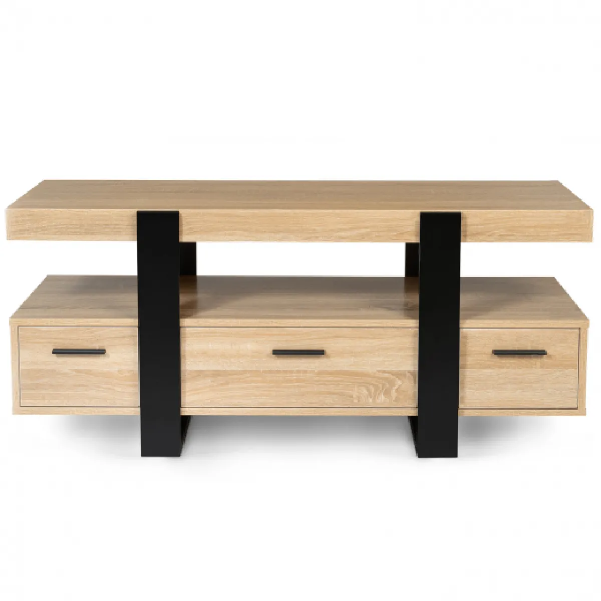 Idmarket MARKET Meuble TV PHOENIX - Bois et Noir