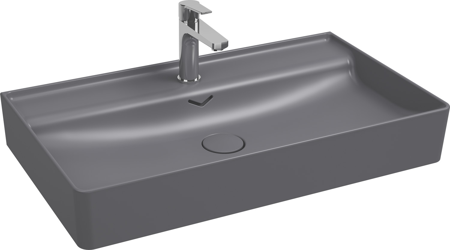 Isvea Vea opbouw wastafel met kraangat 100cm antraciet