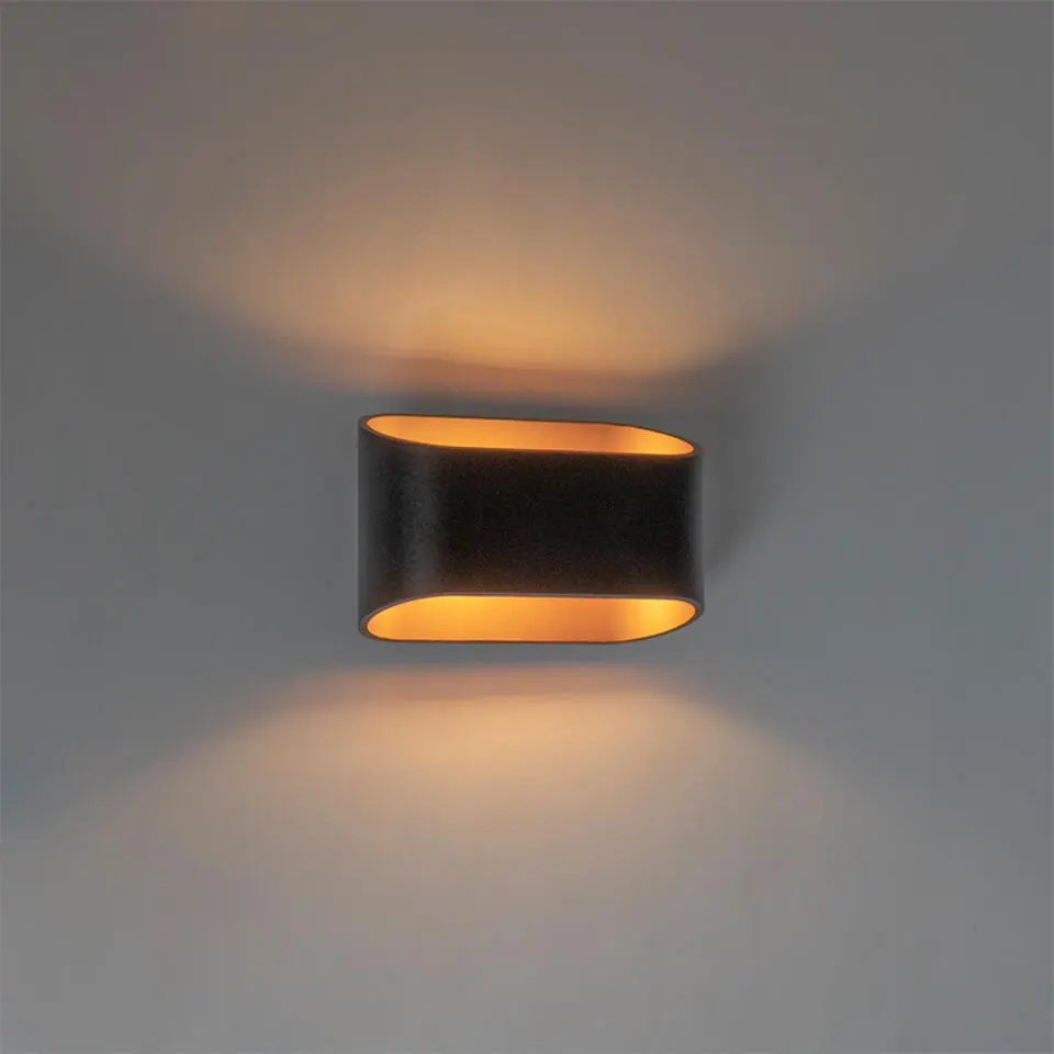 Qazqa wandlampen alone zwart g9