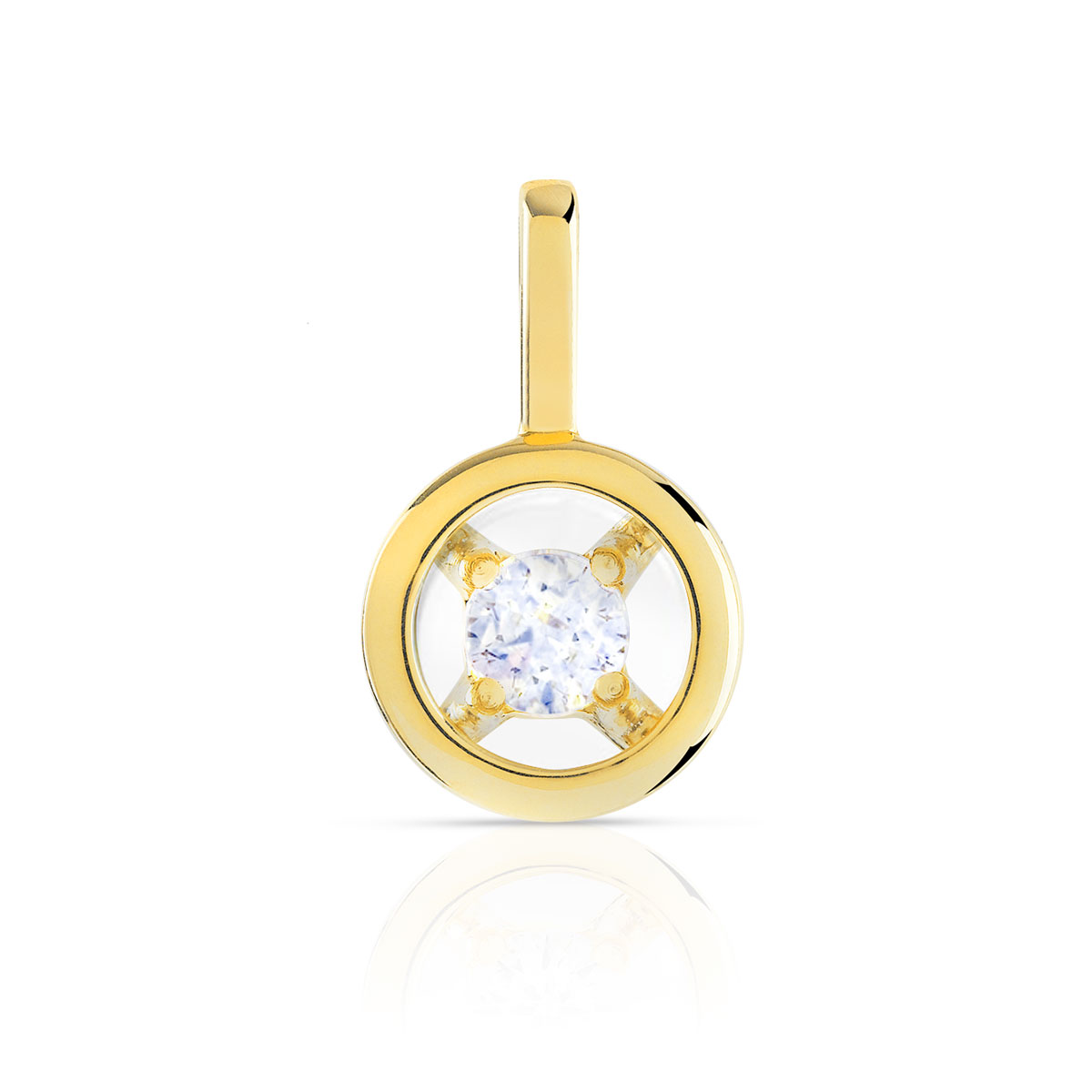 Pendentif or 375 jaune diamant
