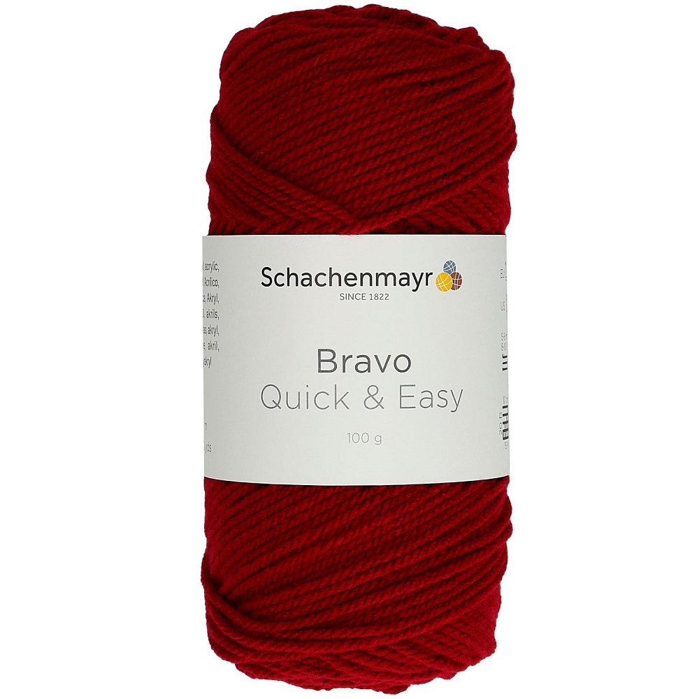 Handstrickgarn BRAVO QUICK & EASY -weinrot - 100g