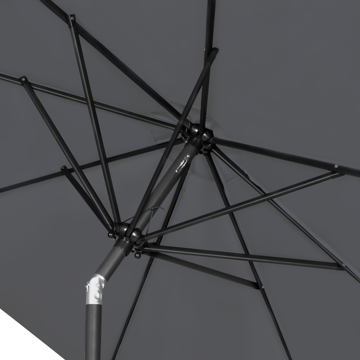 VONROC Premium Recanati Ø300 cm parasol met voet - Grey