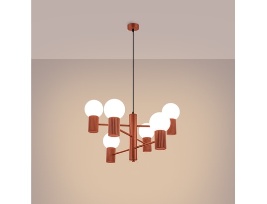 SOLLUX LIGHTING - Lustre halo 6 rouge ochra