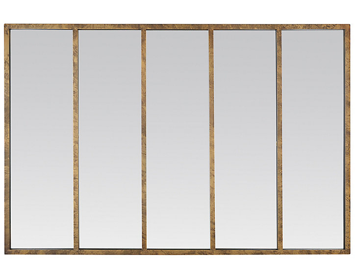 Miroir rectangulaire style industriel effet vieilli doré L.137 x H.90 x ep.5 cm