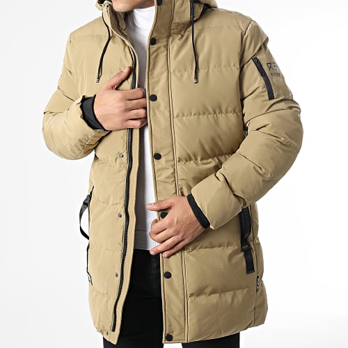 Doudoune Capuche Layer Cake Beige Foncé