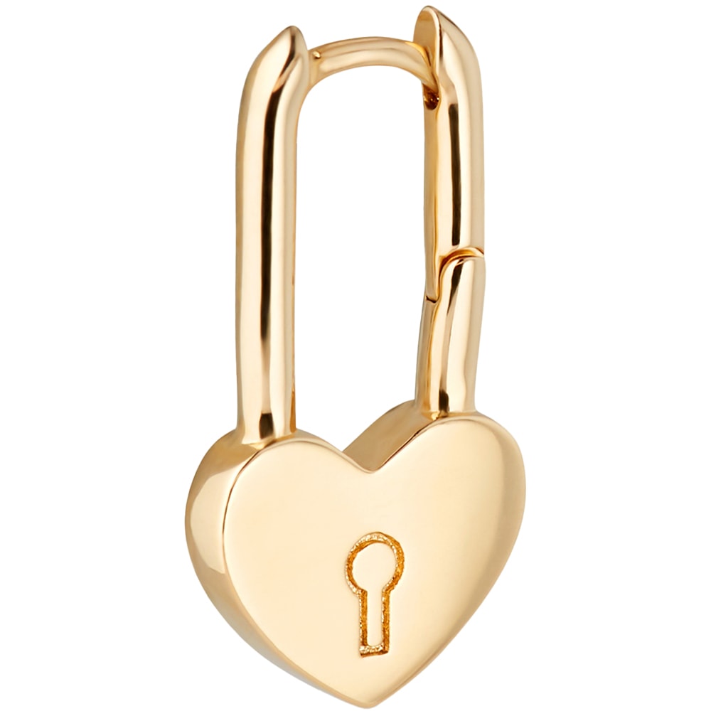 Boucle d'oreille - Lock Coeur - Laiton doré or 1 micron