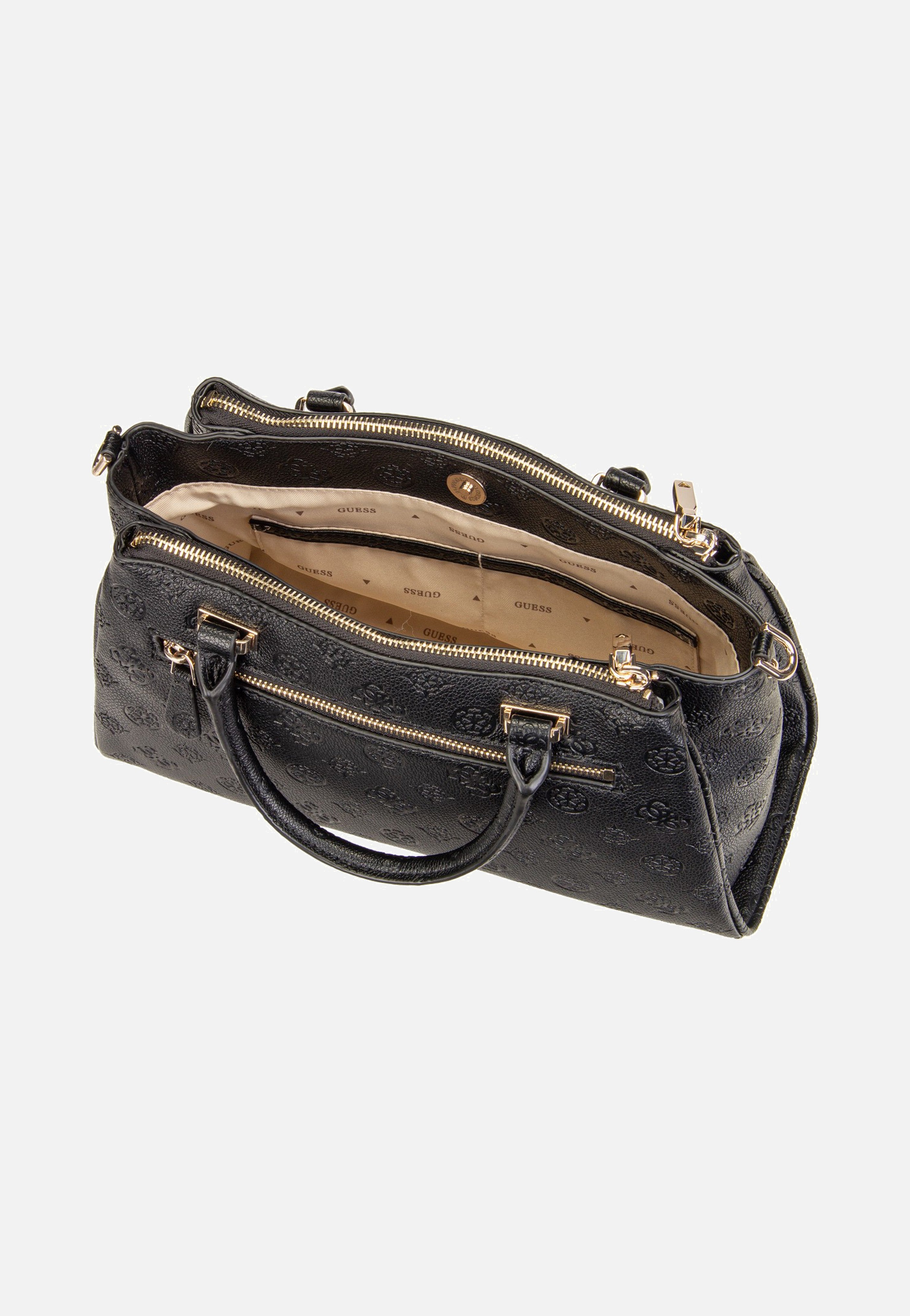 Anise Triple Comp Satchel Black Logo - Satchel