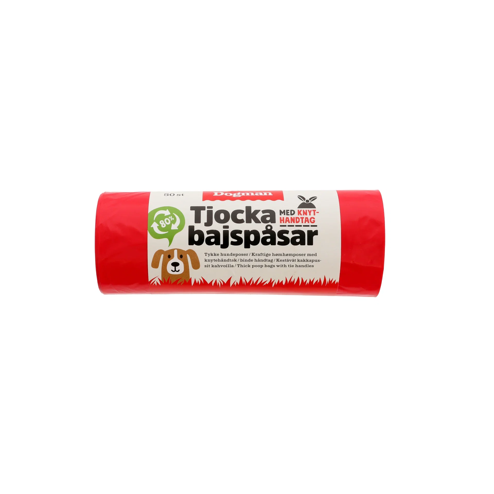 Dogman Hundeposer med håndtak 50p, rød