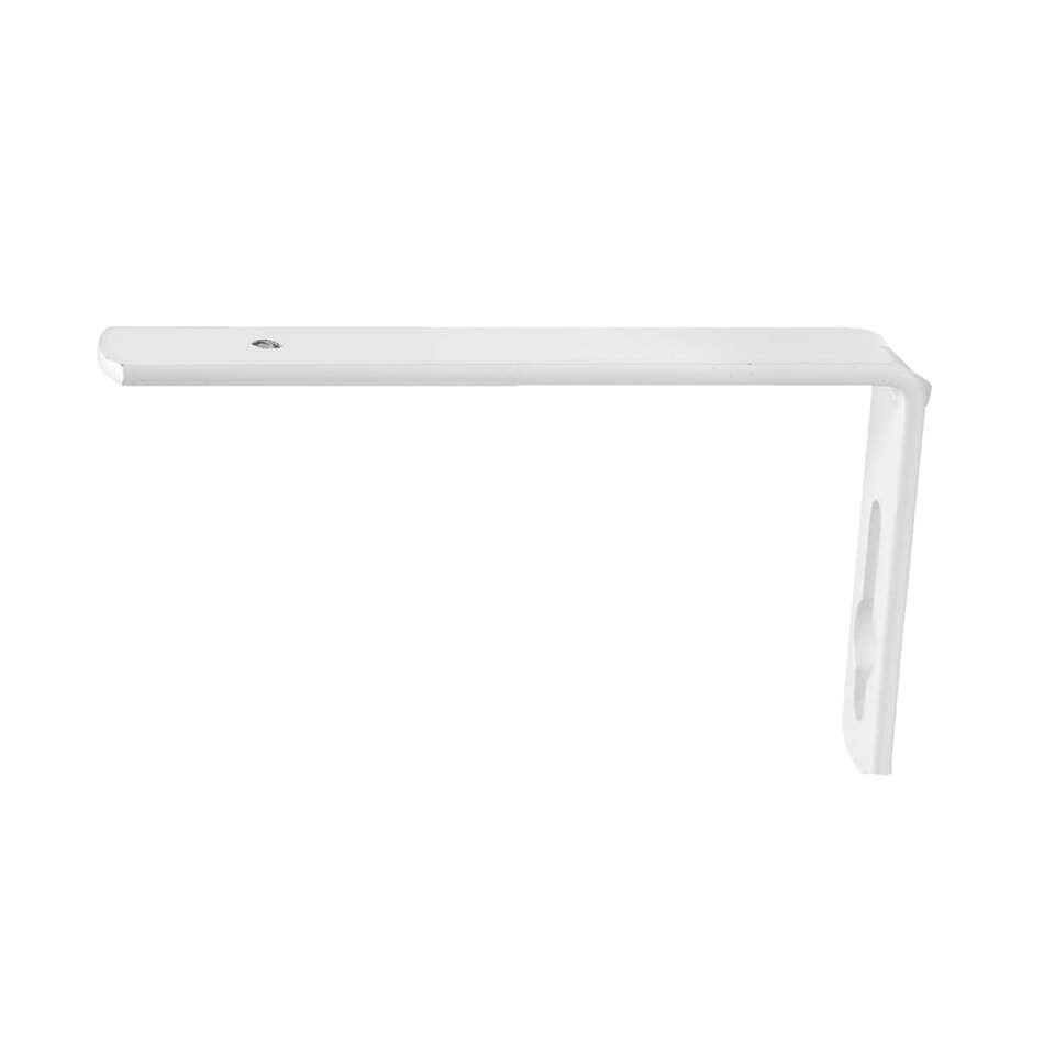 Wandsteunen 10cm, 2 stuks Plus rail - wit