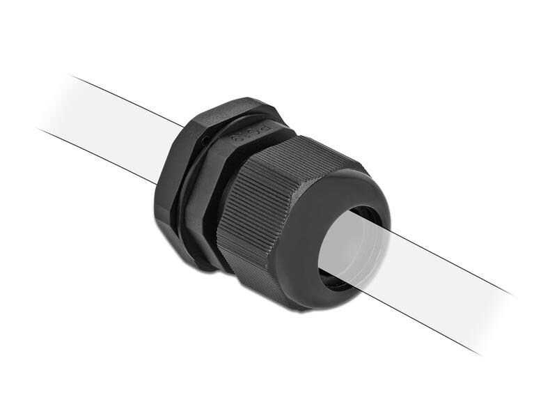 Delock Kabelverschraubung PG13.5, 24 mm 10 Stück, Schwarz Delock Kabelverschraubung PG13.5 10 Stück schwarz