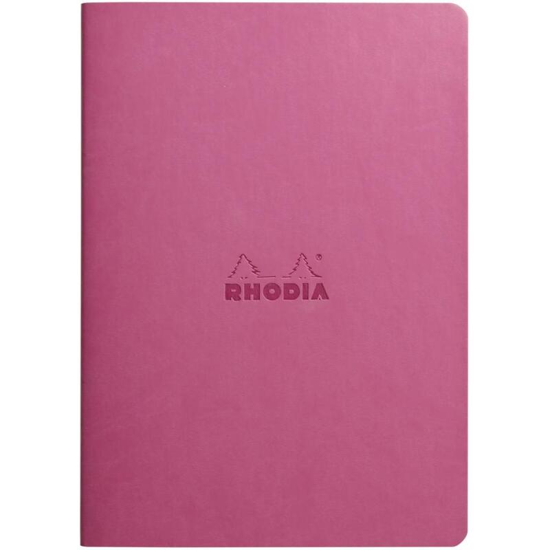 Rhodiarama piqûre textile A5 64p ligné papier ivoire 90g - Lilas