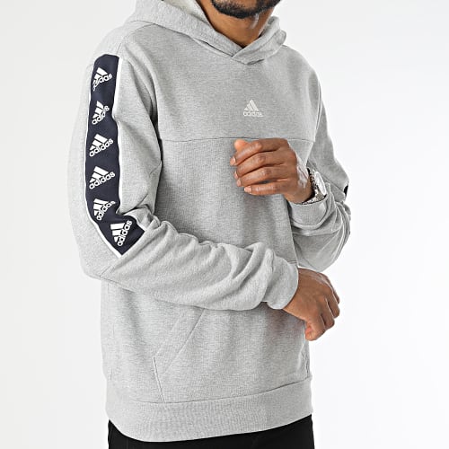 Sweat Capuche A Bandes BL IC6788 Gris Chiné