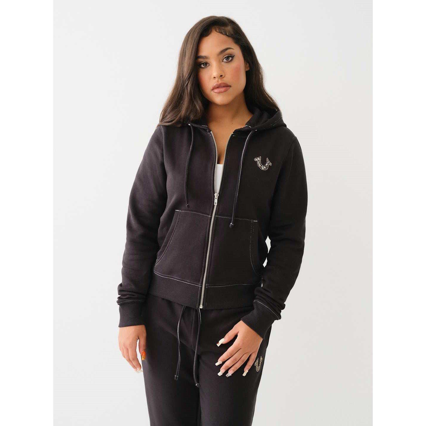True Religion TR Horseshoe Zip Up Hoodie Womens