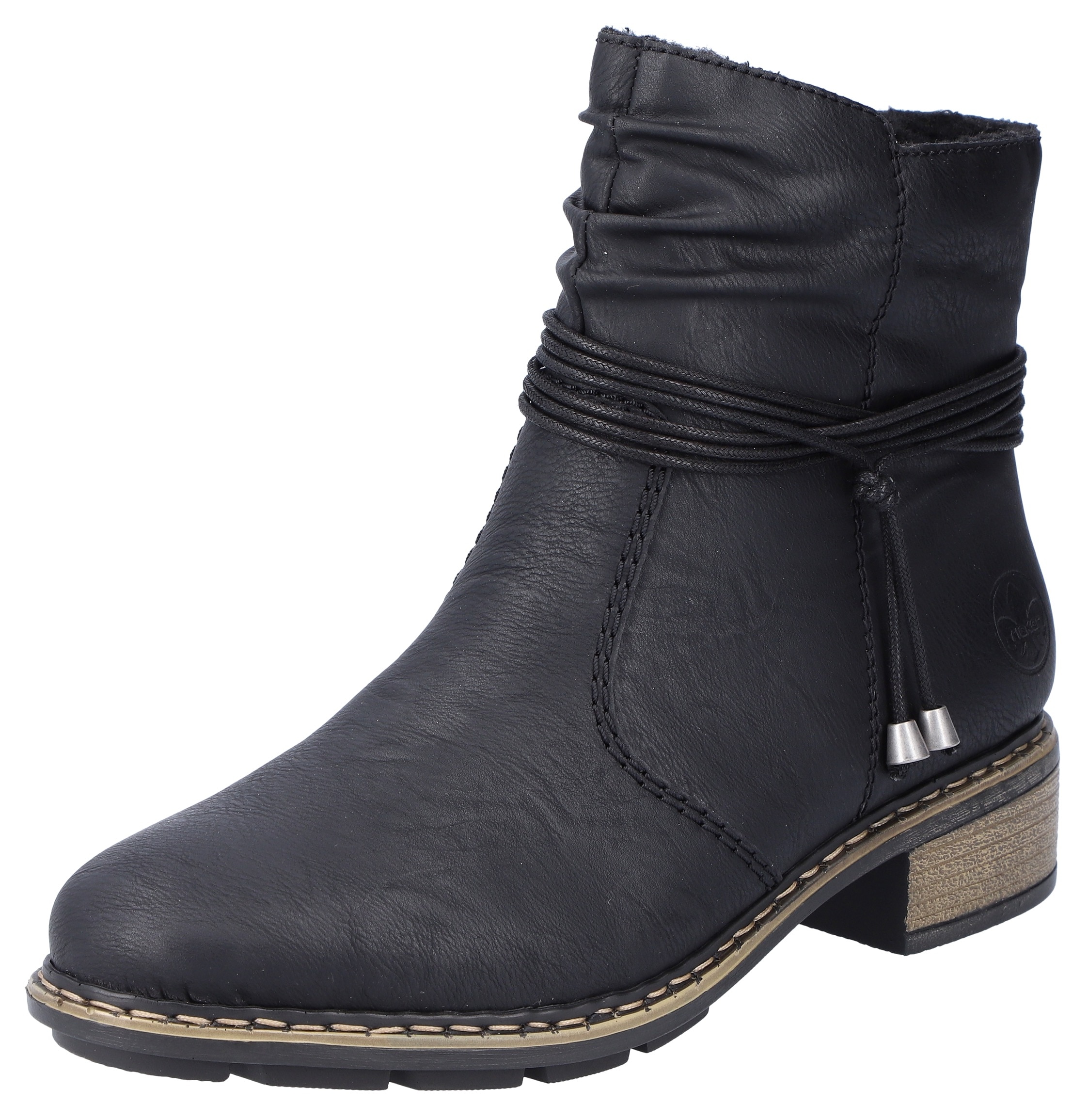 Rieker Winterstiefelette  mit Zierkordel und slouchy Schaft