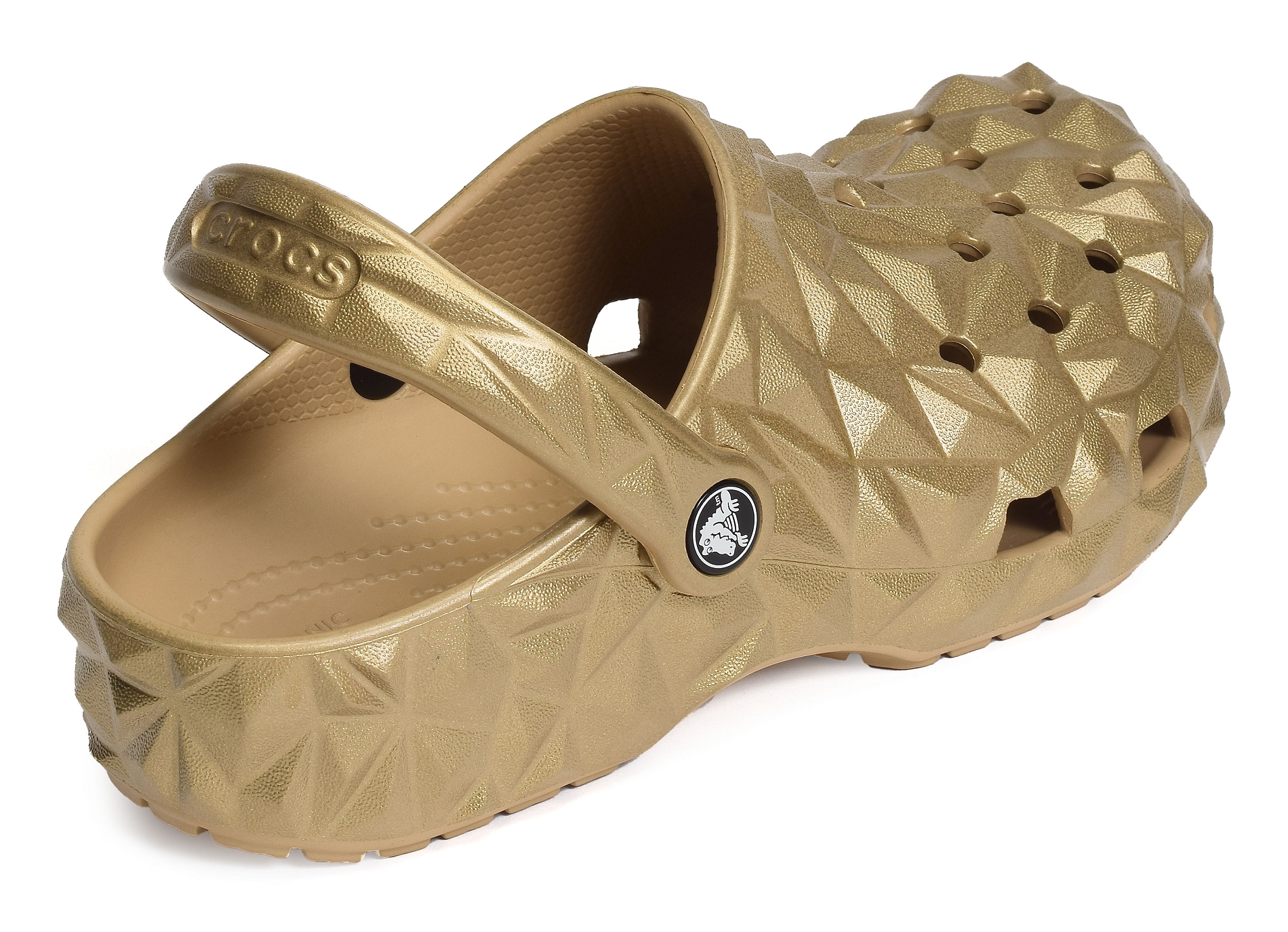Classic geometric clog gold