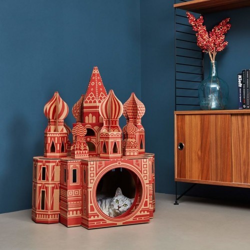 Gato Cocô Casinha da Catedral de São Basílio, Marrom/Vermelho