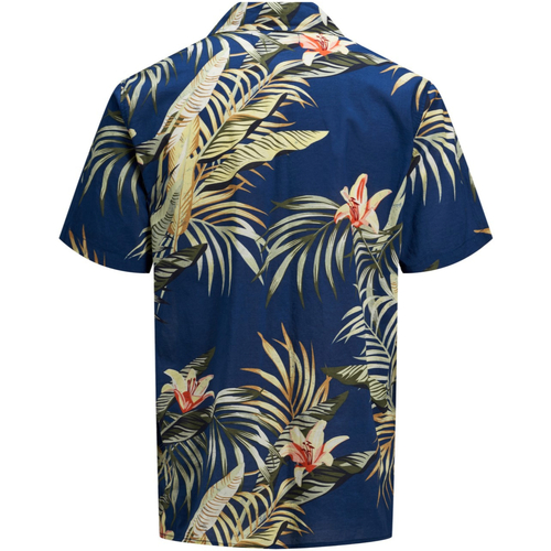 Jack & Jones - 12170478 JORMARTY ORGANIC SHIRT SS BLUE DEPTHS Azul