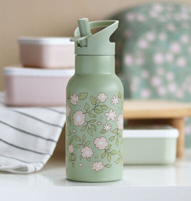 A Little Lovely Company Vannflaske Blomster Salvie 350 ml, Grønn