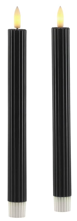 casaNOVA LED Kerze RILL 2er Set je 24 cm schwarz